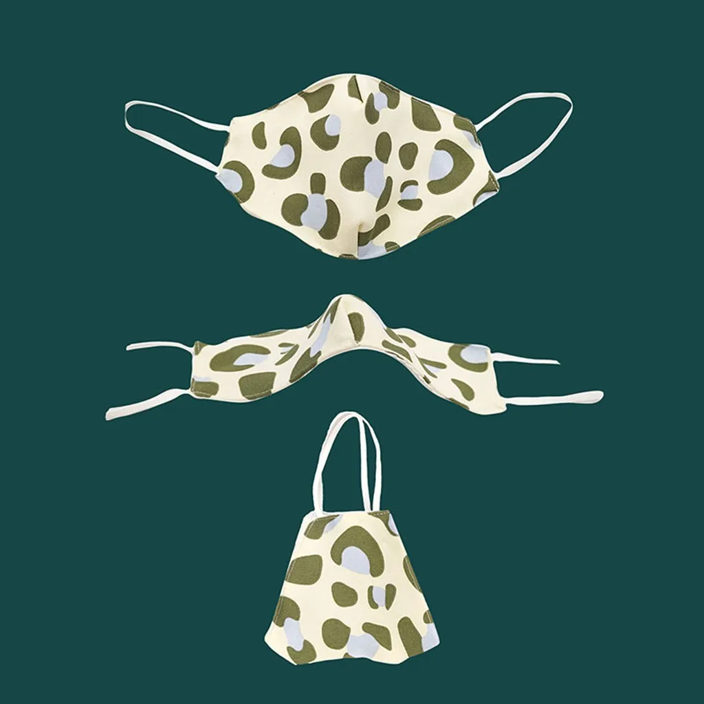 

3pc Face Mask Unisex Fashion Printing Activated Carbon Pm2.5 Outdoor Mouth Mask Dust Proof Washable Reuse Mouth Mask Mascarar