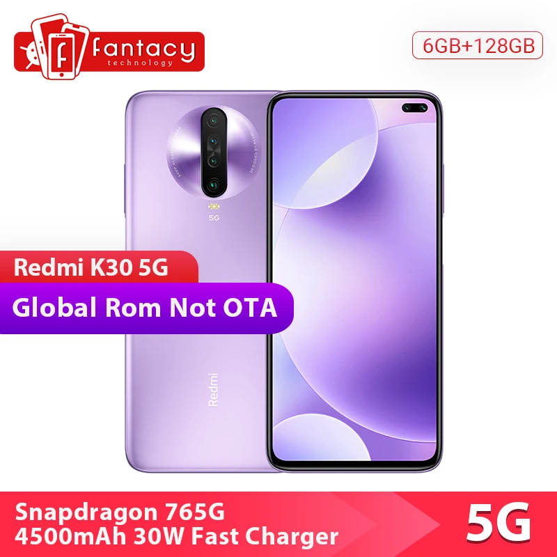 Xiaomi Redmi K30 смартфон с восьмиядерным процессором Snapdragon 76 5G ОЗУ 6 ГБ ПЗУ 128 120 Гц 4500 мАч|Смартфоны| |