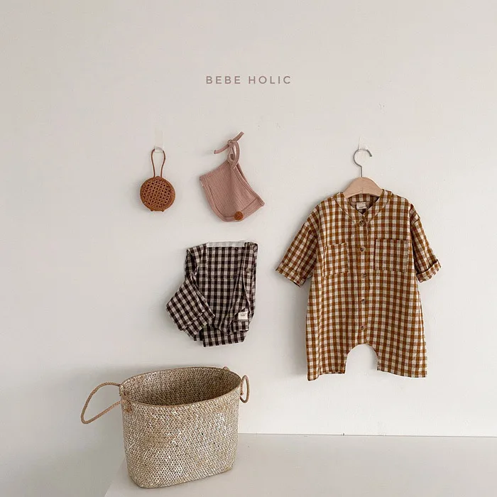 

Newborn Baby Girl Boy Clothes New Autumn Long Sleeve Plaid Romper Baby Girl Boy Cotton Soft Jumpsuit Overall Outfits