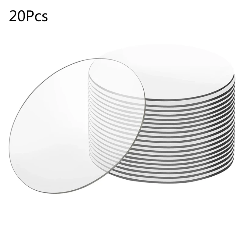 

New 20pcs 4inch Clear Acrylic Sheet Round Disc Transparent Water Resistant Panel for DIY Project Keychain Ornaments Crafting