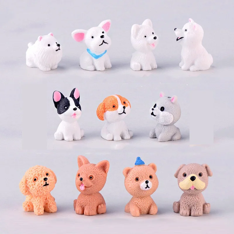 

Lovely Dog Car Ornament Samoyed Teddy Bulldog Puppy Doll Model Mini Dog Toy Animal Figure Room Desk Decor Kids Friends Gift Kit