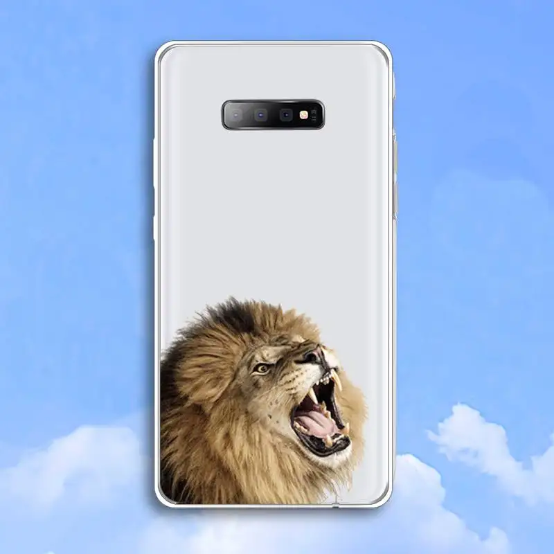 

lion Animal fierce king Phone Case Transparent For Samsung Galaxy A 71 21s S note 8 9 10 plus 20 ultra