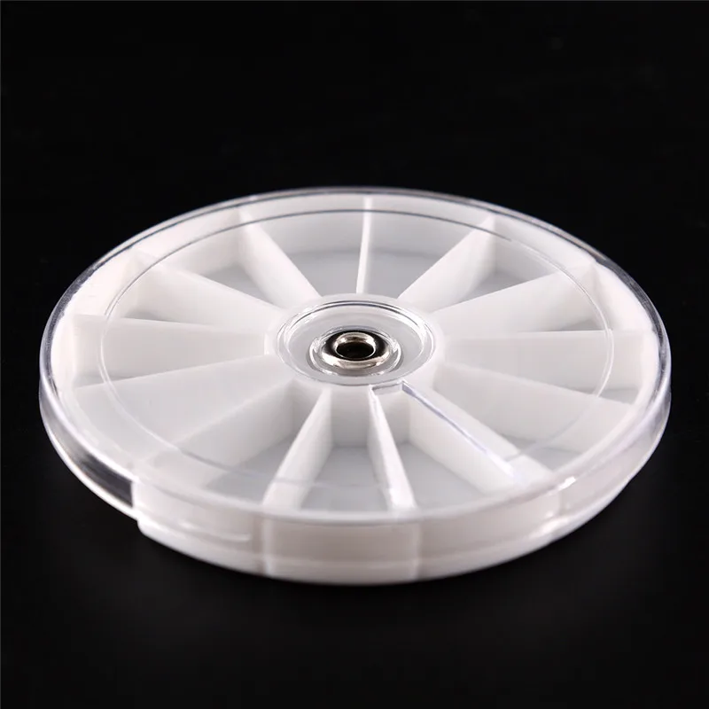 

Portable 12 Slots Travel Pill Box Weekly Organizer Container Round Tablet Pill Holder Medicine Pill Cases