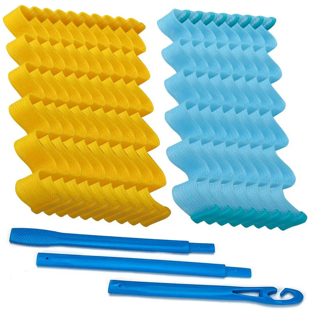 

Плойка для завивки без нагрева для длинных волос, Мягкая силиконовая плойка с крючком для укладки, многоразовая портативная плойка