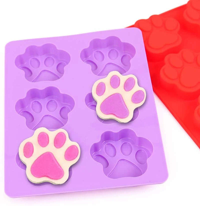 6 полостей инструменты для изготовления мыла кошачьи лапки шаблон Торт Шоколад