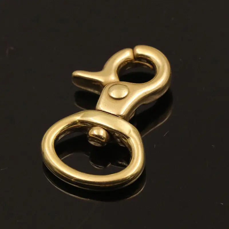 1pcs Brass bag snap hook swivel eye fob clip lobster claw trigger clasp for Leather Craft strap belt webbing keychain | Дом и сад
