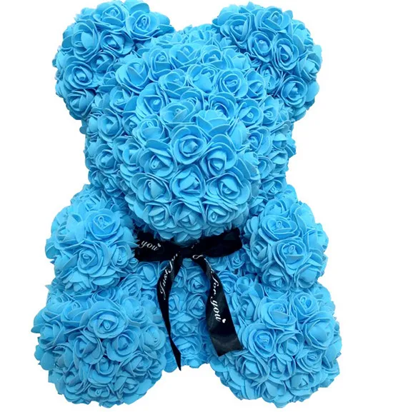 25cm Blue Горячая Мода Розовый мишка плюшевый мишка большой огромный роскошный 40 см ПЭ пена Роза подарок на день Святого Валентина - Цвет: 25cm Blue