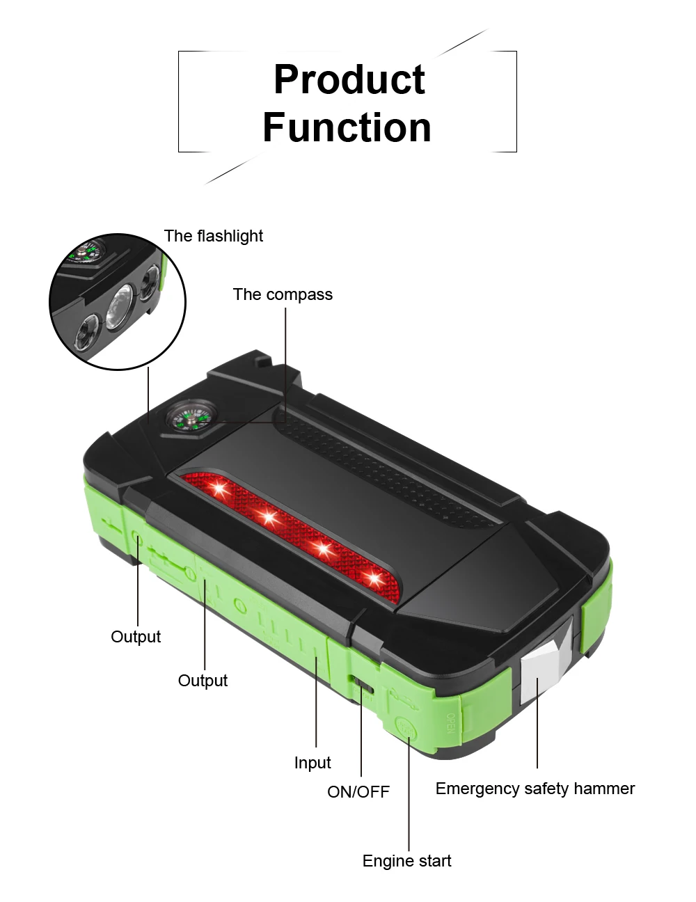 20000 мАч 600A пусковое устройство power Bank пусковое устройство автомобиля батарея подпитывающая станция аварийная ситуация зарядное устройство 12 В многофункциональная батарея Jumpstarte