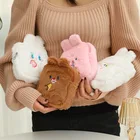 Мультяшный плюшевый органайзер для гигиенических прокладок, сумка для меховых салфеток с вышивкой, сумка для хранения косметических кистей, органайзер для держателя тампонов для девочек