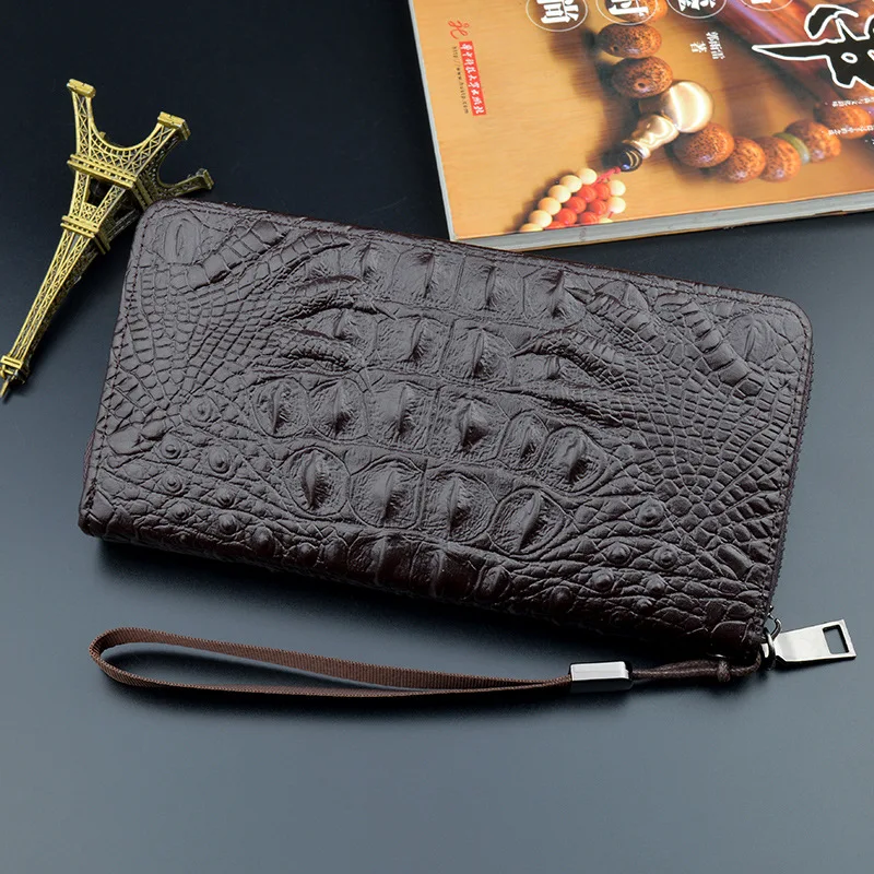 2020 new crocodile pattern wallet men long zipper wallet clutch business large capacity wallet mobile phone bag