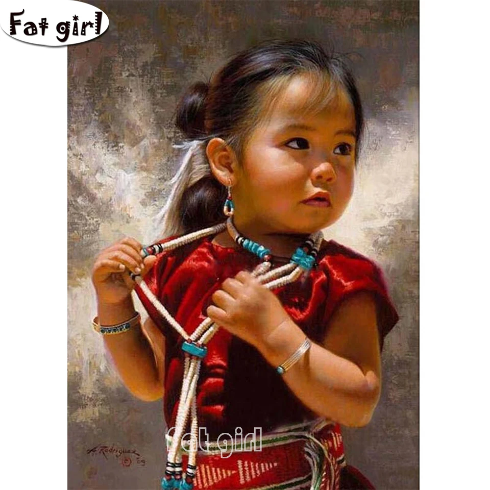 Алмазная живопись сделай сам тибетская маленькая девочка вышивка крестиком