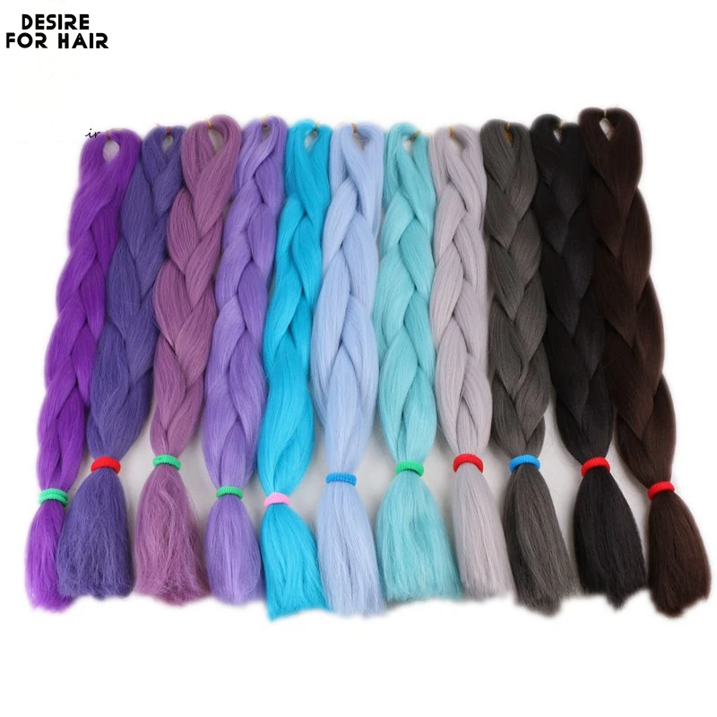 Desire for Hair High Temperature Synthetic Braiding Hair 24inch 60cm Long 100+ Colors in Stock to make dreadlocks braids