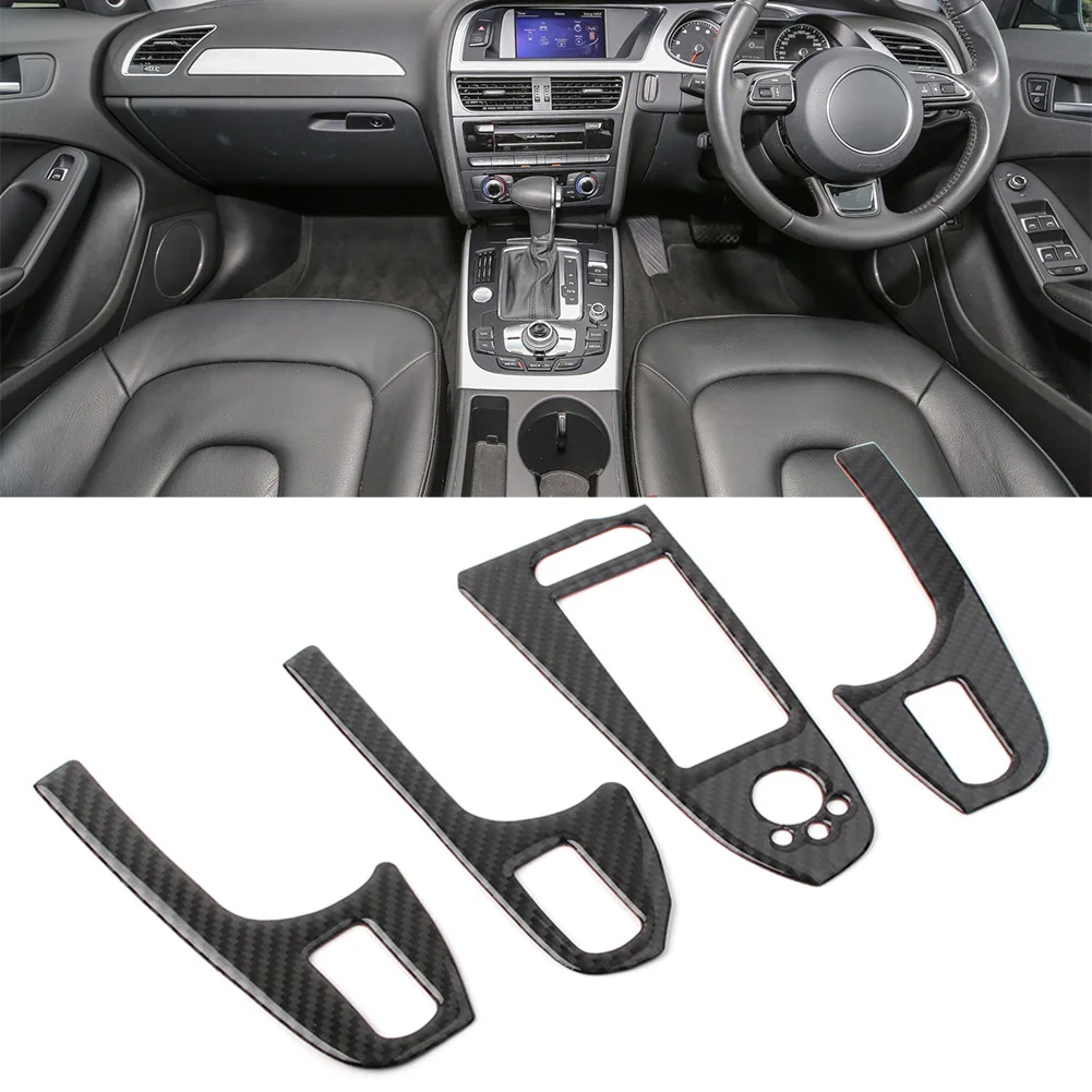 

4pcs For Audi A4 B8 2008 2009 2010 2011 2012 2013 2014 2015 Inner Door Cover Armrest Trim Carbon Fiber ABS Car Accessories RHD