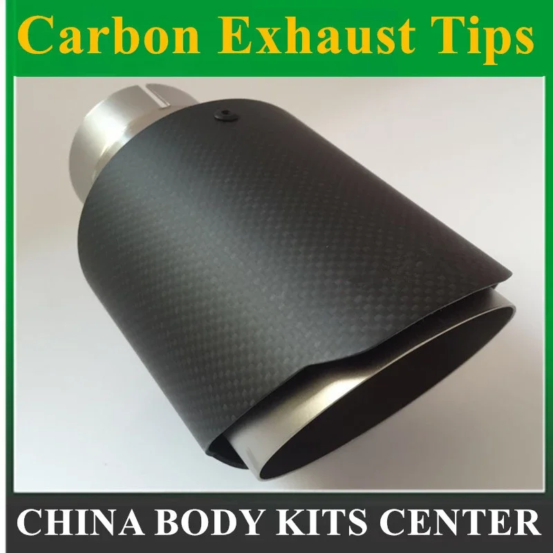 

One PCS Carbon Fiber Coated Stainless Steel Universal Car Exhaust Pipe Tip Tailtip Car Exhaust