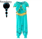 Женское платье принцессы жасмин Feverbary костюм для танцев на Хэллоуин костюм Алладин Косплей Костюм Жасмин