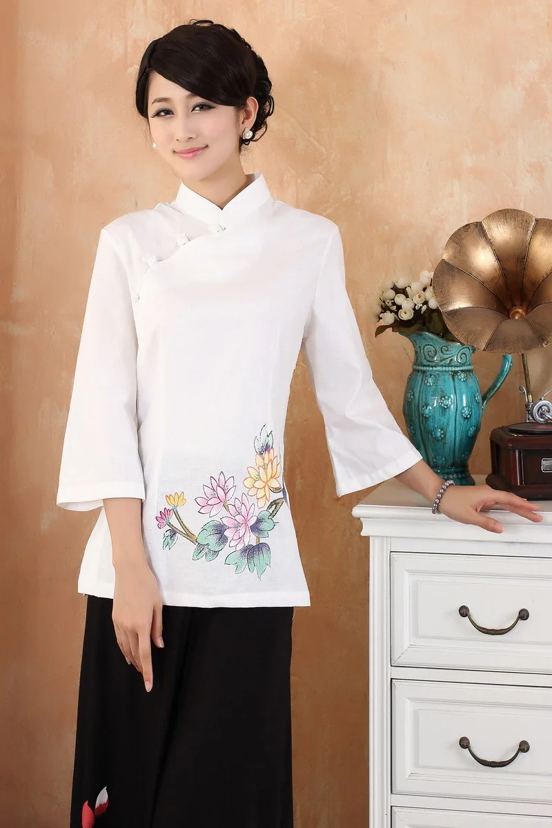 Новые модные женские ботинки на каждый день из хлопка и льна рубашка китайское