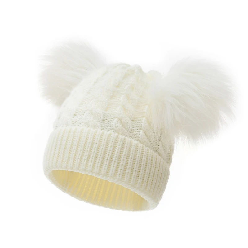 

Baby Pompom Hat Winter Knitted Boys Girls Hat Warm Children Infant Beanie Cap