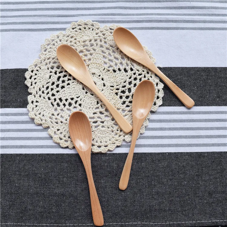 Японская милая маленькая и изысканная ложка в форме эллипса деревянная для детей