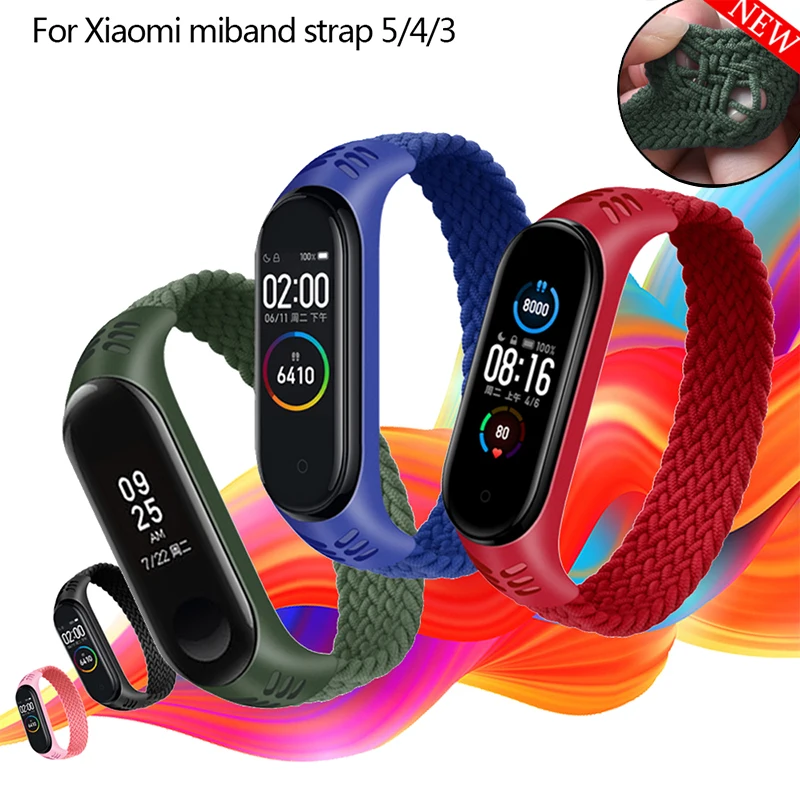

New Nylon Silicone Material Single Ring Strap for Xiaomi Mi Band 6 5 4 3 Soft Replaceable Bracelet Sports Wristband Breathable