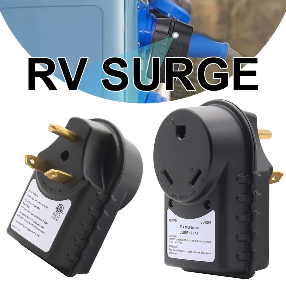 

RV 30Amp Surge Protector 30A Male To 30A Female Adapter Circuit Analyzer With LED Indicator Light For RV Trailer Travel Trailer