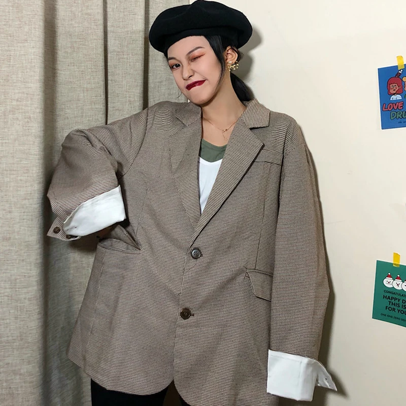 Женский сетчатый блейзер в стиле оверсайз Sungtin уличная одежда пальто с длинным