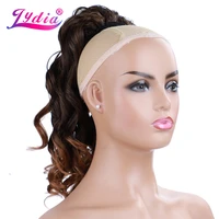 lydia synthetic 16 20 curly with two plastic comb ponytail long dancing hairpiece drawstring hair extensions for women mixed