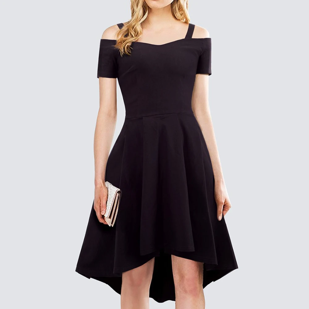 Женское винтажное вечернее платье на бретельках элегантное классическое черное