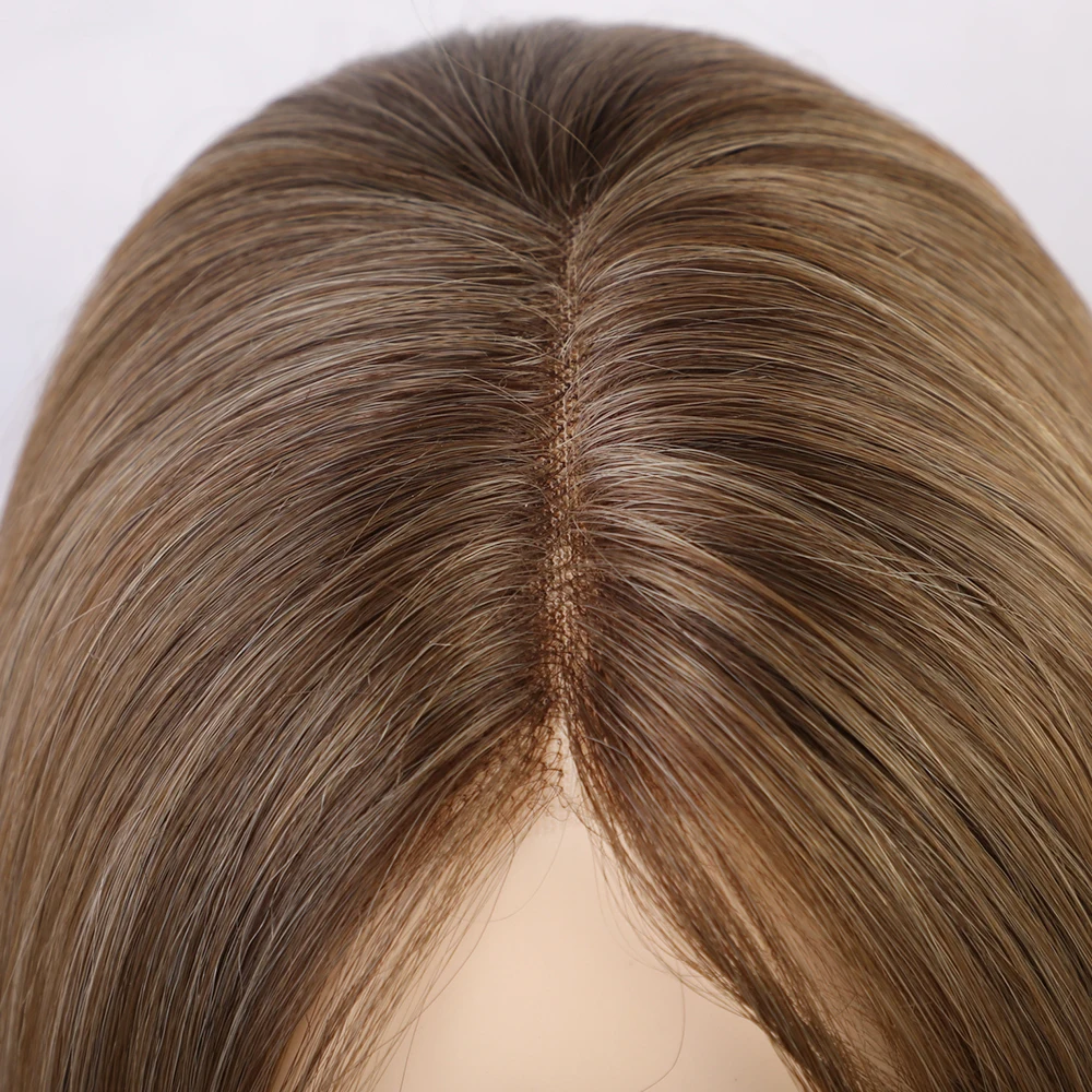 EASIHAIR длинные шелковистые прямые коричневые светлые кружевные передние парики с детскими волосами высокая плотность термостойкие синтетические парики для женщин
