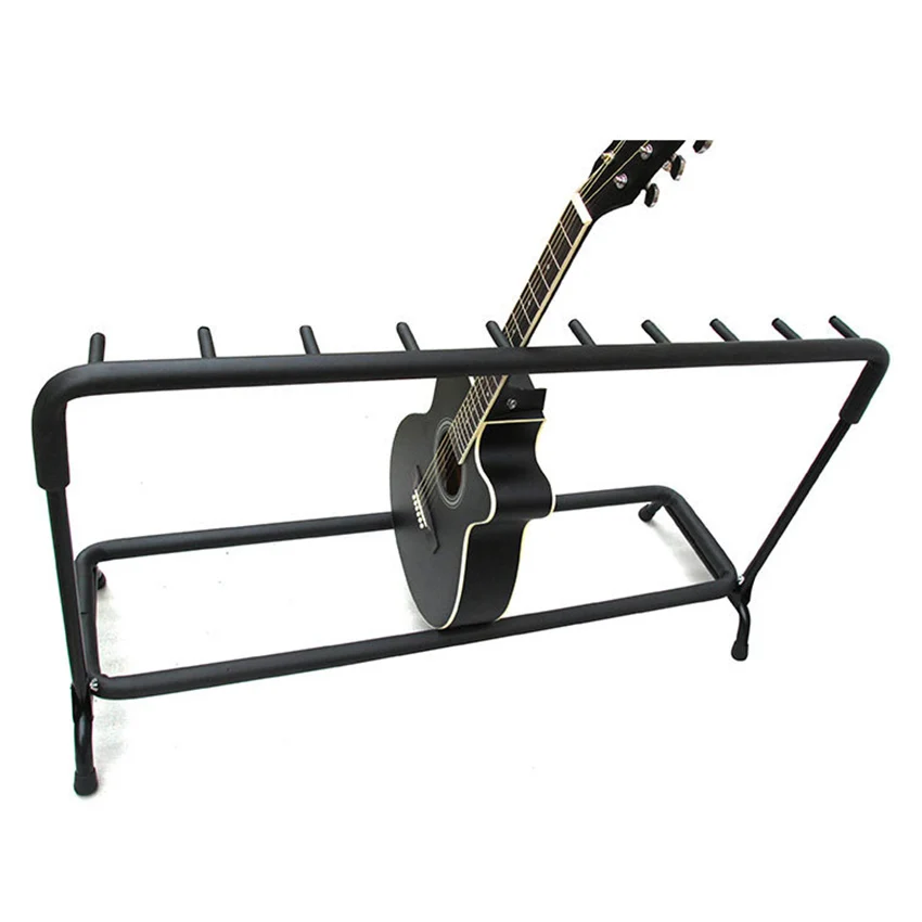 

Foldable Guitar Stand Rack with 9 Holders for Guitar Display Storage Universal Multi Guitar Floor Stand Holder Rack Accessories