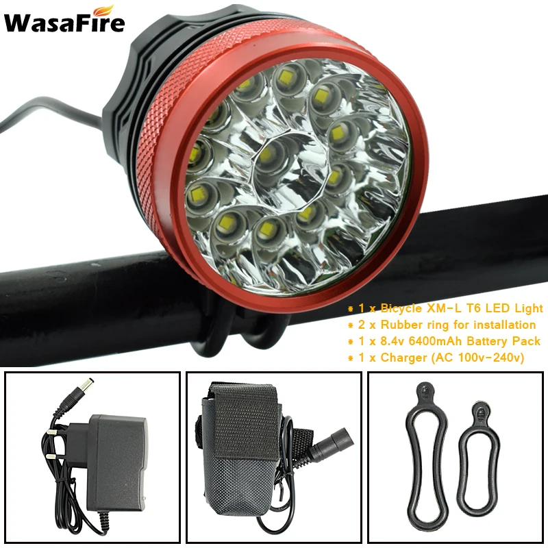 Супер яркий велосипедный головной светильник 20000lm Водонепроницаемый