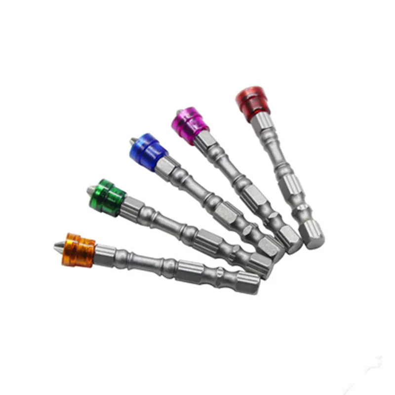 

5pcs/lot 65mm PH2 magnetic screwdriver color magnetic circle cross bit electric screwdriver bit non-slip magnetic screwdriver