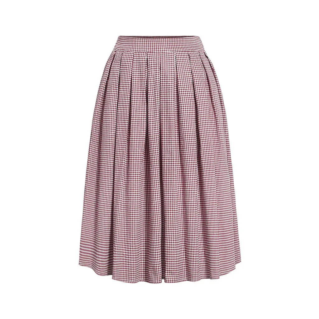 Женская клетчатая юбка 2019 милая плиссированная с высокой талией летняя для