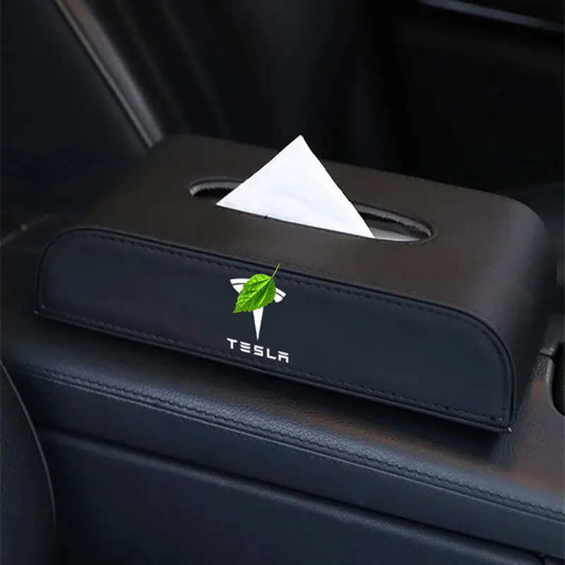 For Tesla Model 3 X S PU Leather Tissue Box Napkin Holder Black | Автомобили и мотоциклы