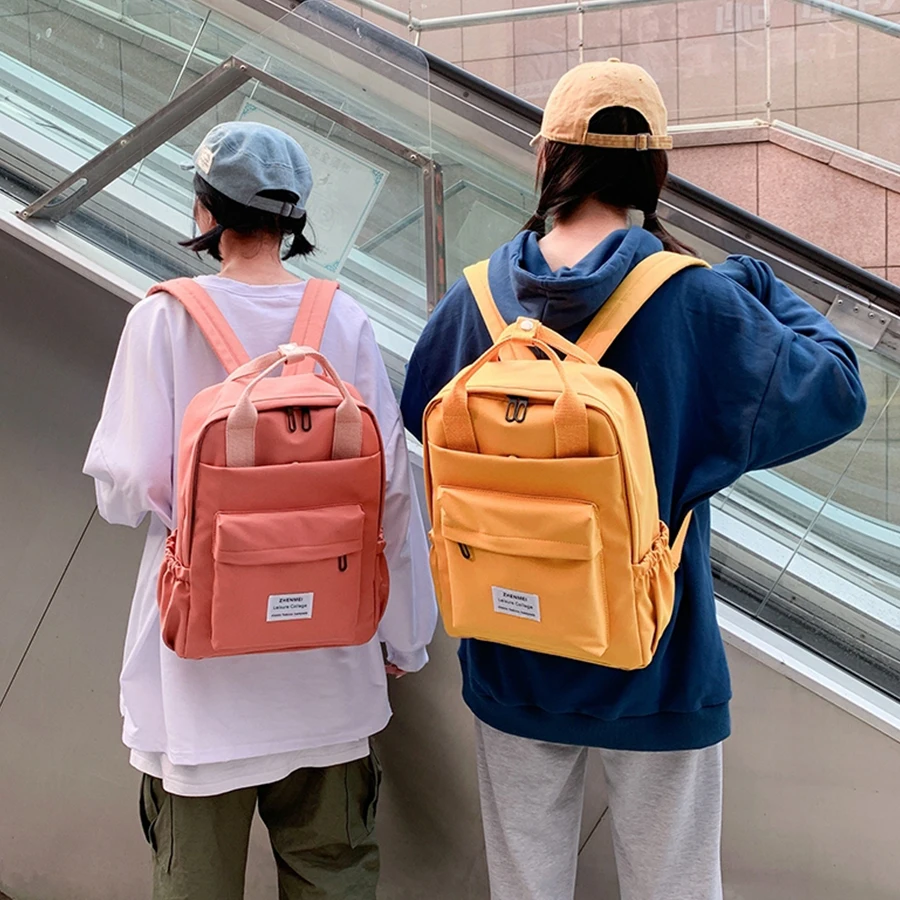 2020 водонепроницаемый нейлоновый женский рюкзак Женский Одноцветный школьный