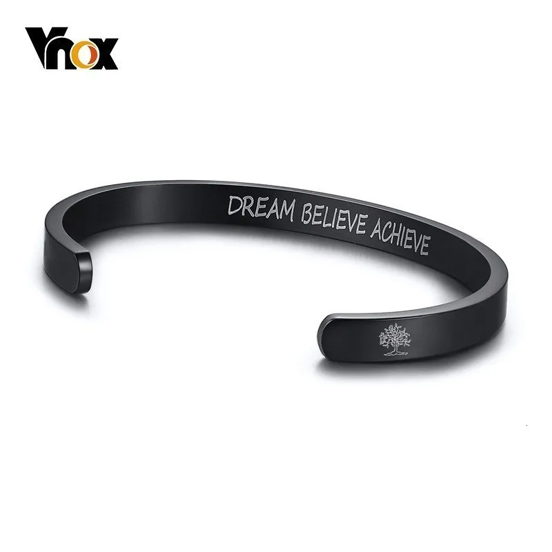 Vnox вдохновляющие мечты верьте достижения браслеты для женщин и мужчин из