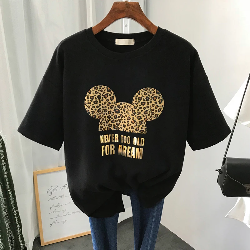 

S-3XL Plus Size 22 Colors Summer T Shirt Women Fashion Print Cartoon Mouse Harajuku Female T-Shirts 2021 New Casual TShirt Tops