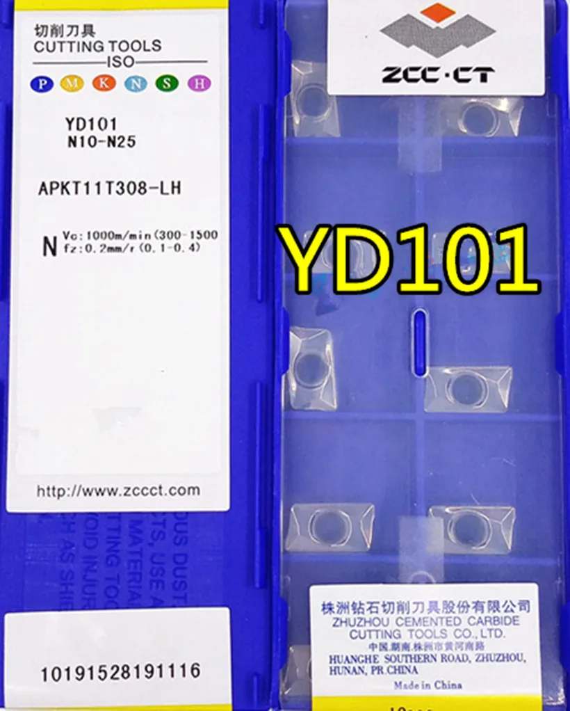 APKT11T304-LH APKT11T308-LH YD101 100% оригинальная обработка карбидных вставок Zcc.ct: алюминий и т.