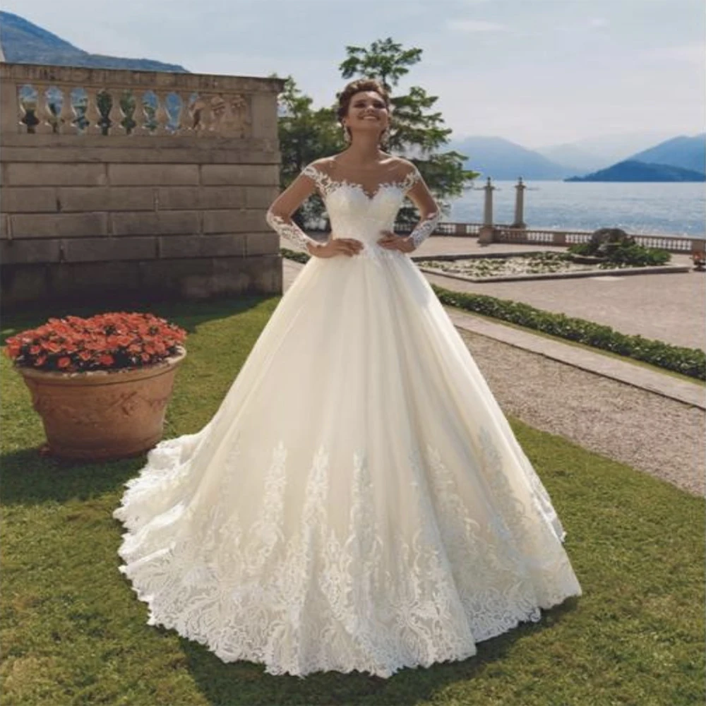 

2020 Vestido De Noiva Vintage Long Train Ball Gown Wedding Dress Custom Made Plus Size Bridal Dress