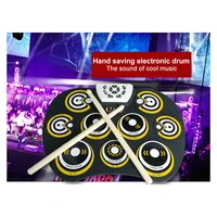 9 drum pads electronic drum set with drum sticks and sustain pedal roll up electronic silicone drums musical battery instrument