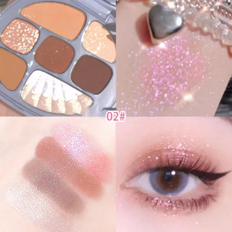 

SUIKONE Dazzling Star Color Shell Amber Eyeshadow Palette Powder Eye Makeup Blush High Gloss Glitter Shimmer Eye Shadow TSLM2