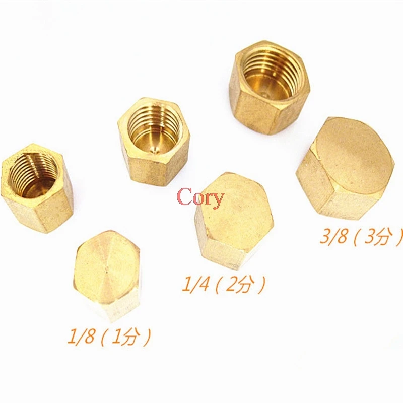 

1PC 1/8" 1/4" 3/8" 1/2" 3/4"BSP Hexagonal Female Thread Brass Pipe Cap Hex Head End Cap Plug Fitting Coupler Connector Adapter