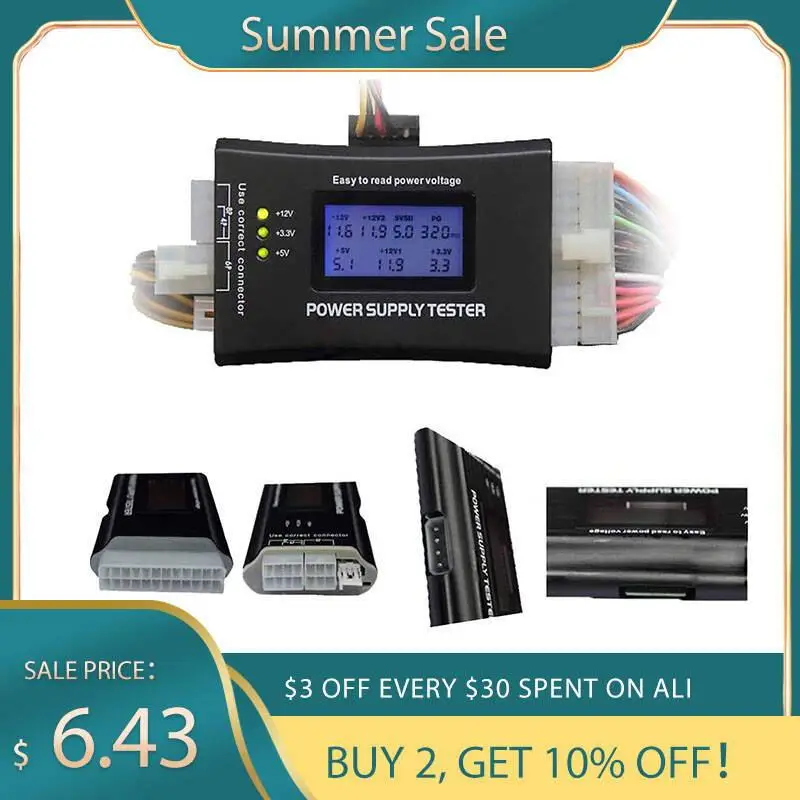 

Computer Power Supply Tester PC Power Supply Battery Tester Multimeter PSU Tester ATX BTX ITX TFX Source Digital LCD 20/24 Pin