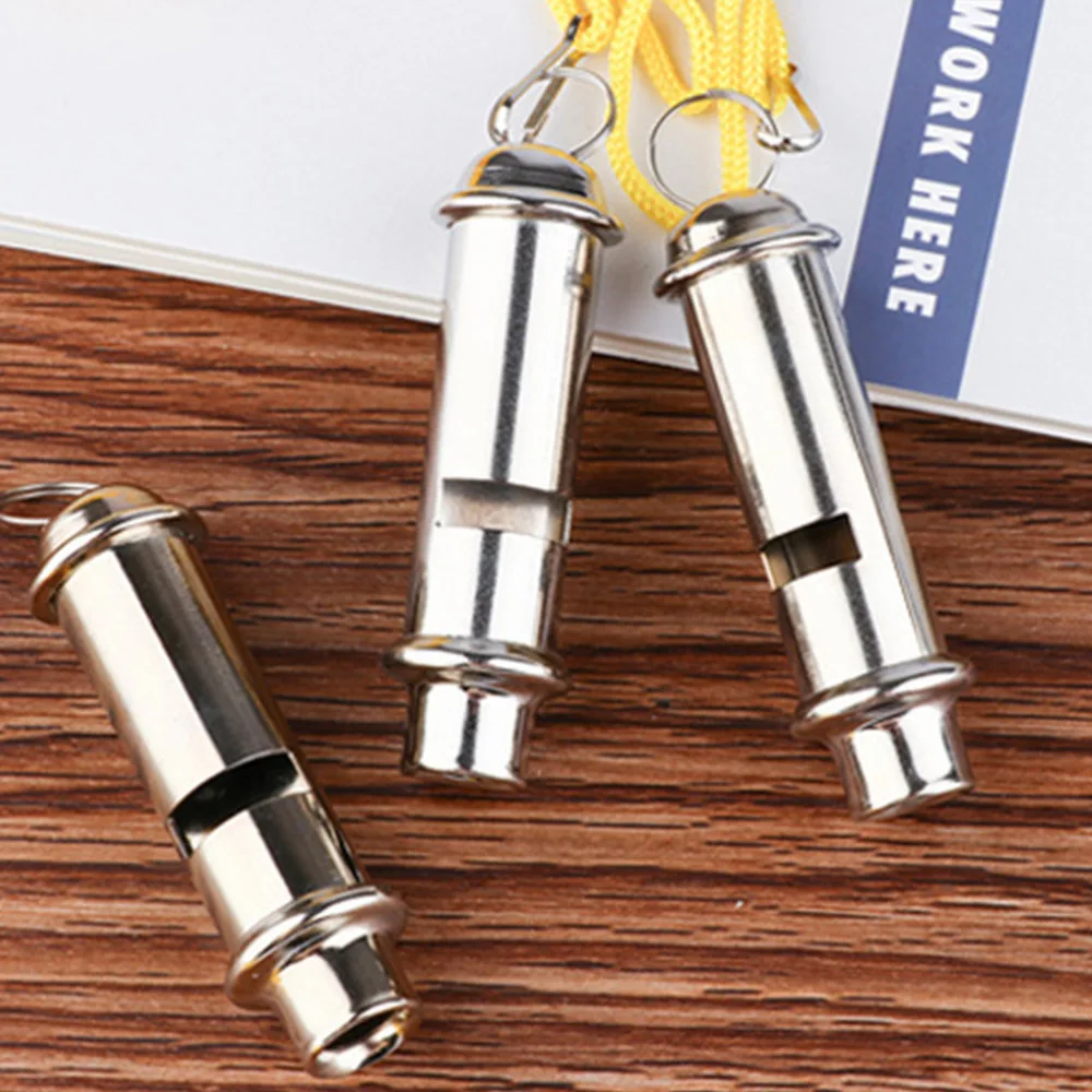 

3pcs Stainless Steel Survival Whistle with Lanyards Outdoor Practical Whistle