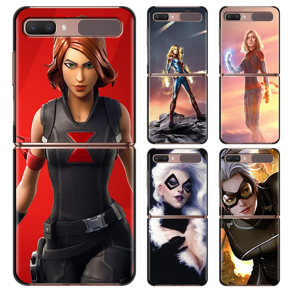 

Phone Case For Samsung Galaxy Z Flip 3 5G Hard PC Coque Protective guscio Capa Black Folding Fundas black cat marvel