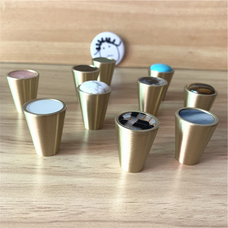 LCH скандинавский стиль твердая латунь инкрустированная розовым черным мрамором