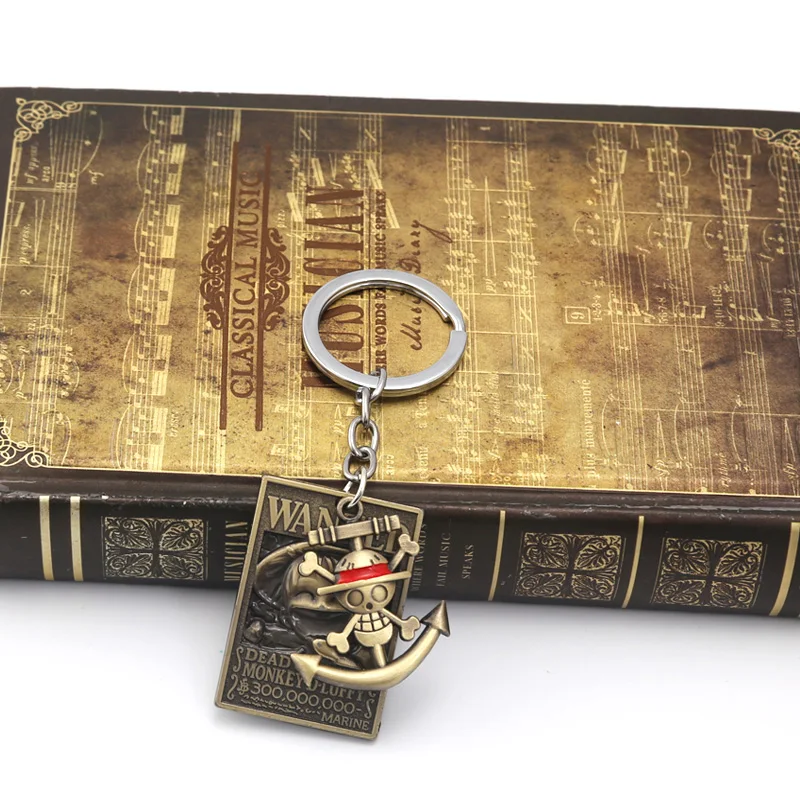 Цельный брелок для ключей в стиле аниме японская соломенная шляпа Череп Луффи