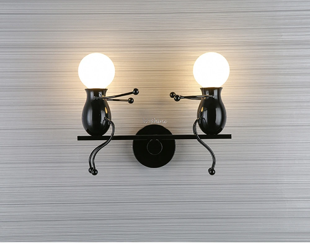 Креативная настенная лампа E27 современный двойной светильник с качели маленький