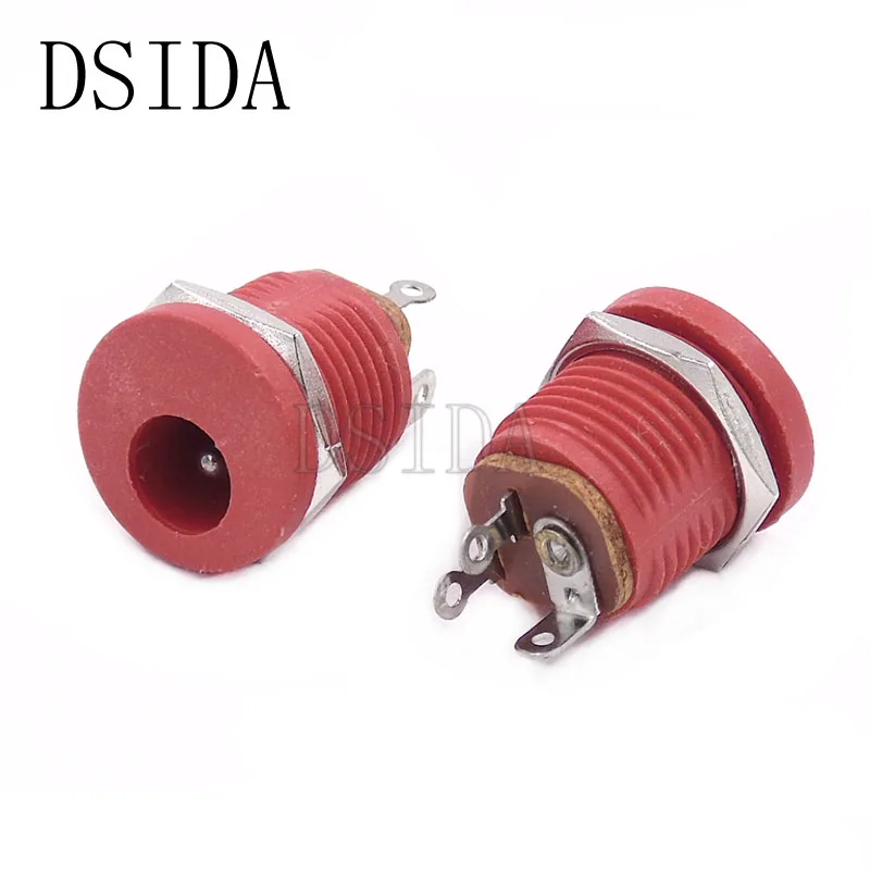 10 шт. DC022 5,5*2,1 мм/5,5x2,1 мм DC разъем питания/Разъем 5,5*2,1 DC-022 черный белый и красный - Цвет: Red