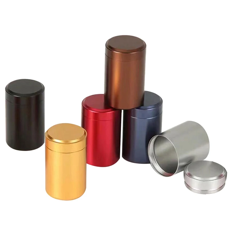 

1 шт. портативный мини алюминиевый чехол для таблеток дорожный контейнер для чайных листьев Многофункциональный водонепроницаемый чехол д...