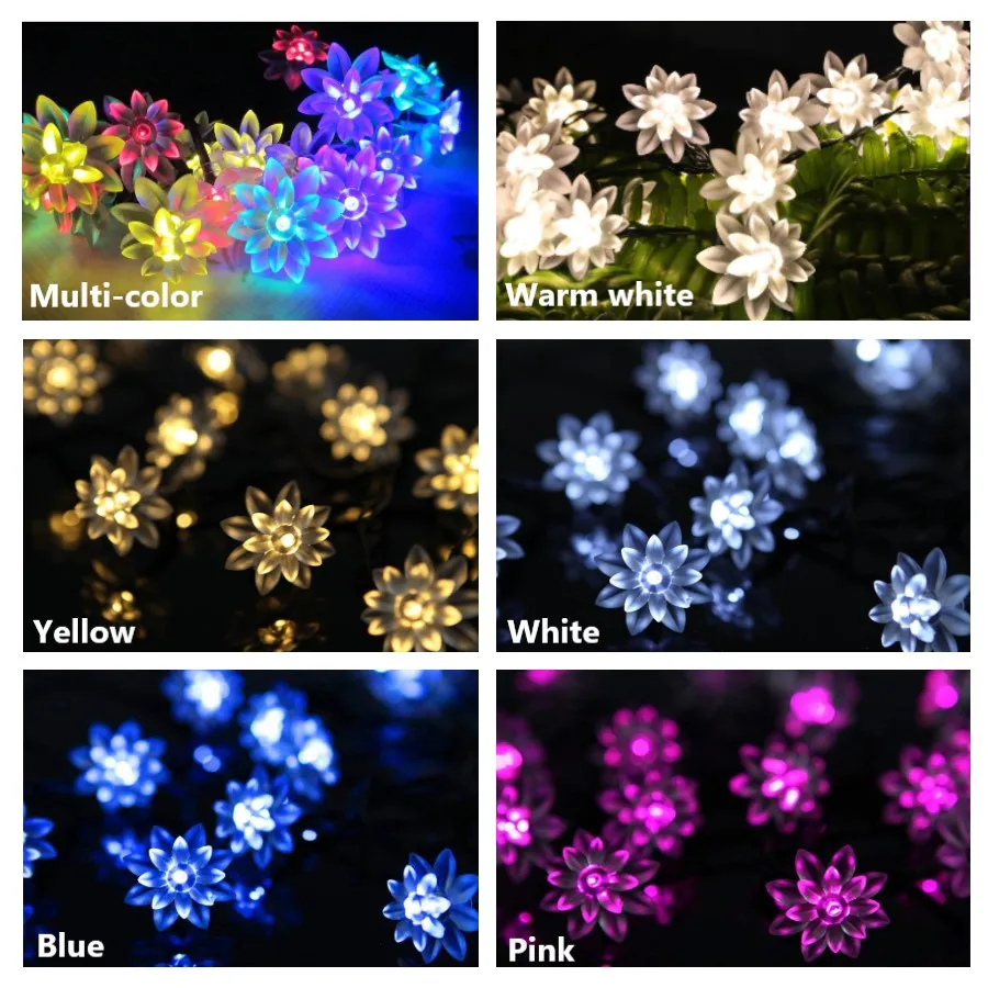 Уличный фонарь на солнечной батарее светодиодный светильник с цветами лотоса